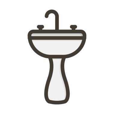 Lavabo Kalın Çizgisi Kişisel ve Ticari Kullanım İçin Renklerle Dolu