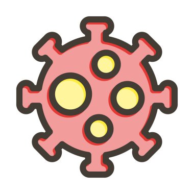 Virüs Kalın Çizgisi Kişisel ve Ticari Kullanım İçin Renklerle Dolu