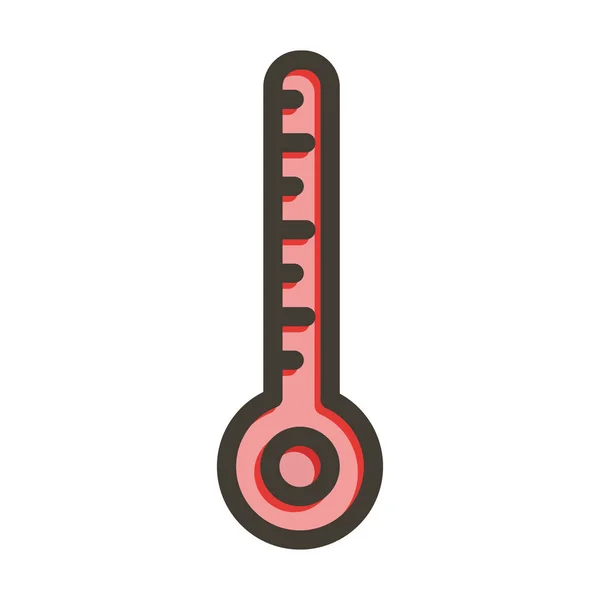 Thermometer Thick Line Filled Colors Personal Commercial Use — Stock Vector
