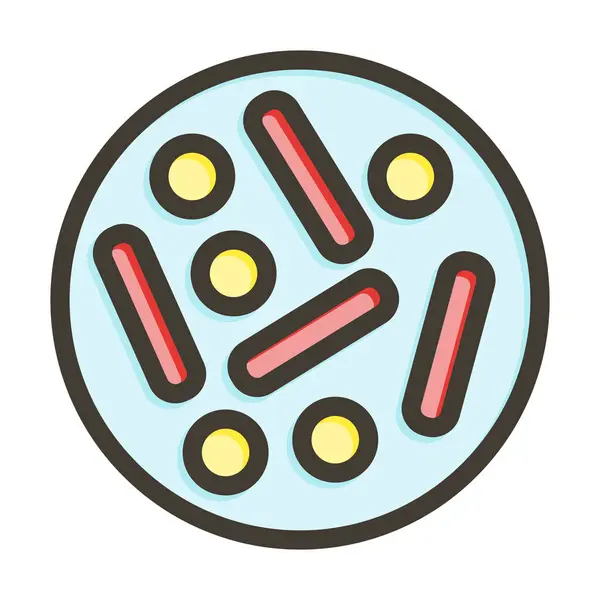 Colores Rellenos Línea Gruesa Las Bacterias Para Uso Personal Comercial — Vector de stock