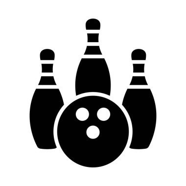 Kişisel ve ticari kullanım için Bowling Vektörü Glyph Simgesi