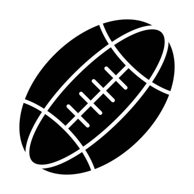 Rugby Vektörü Glyph Simgesi Kişisel ve Ticari Kullanım İçin
