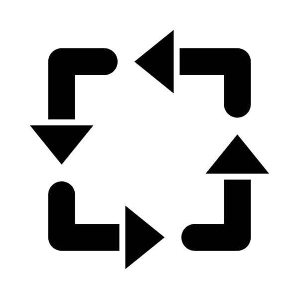 Rechteckiges Pfeil Vector Glyph Symbol Für Den Persönlichen Und Kommerziellen — Stockvektor