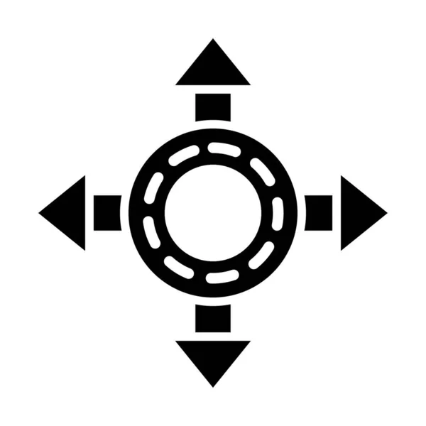 Roundabout Vector Glyph Ikon För Personligt Och Kommersiellt Bruk — Stock vektor