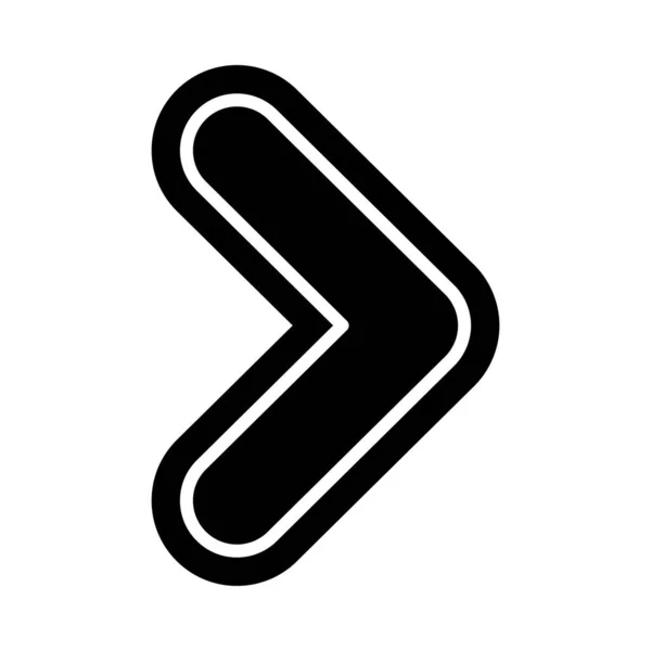 Juiste Chevron Vectorglyph Icoon Voor Persoonlijk Commercieel Gebruik — Stockvector