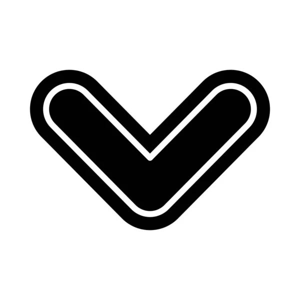 Abajo Chevron Vector Glyph Icono Para Uso Personal Comercial — Archivo Imágenes Vectoriales