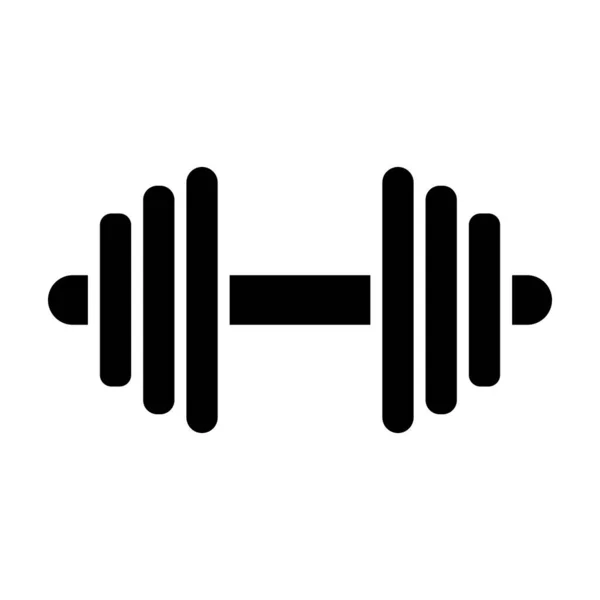Dumbbell Vector Glyph Icon Personal Commercial Use — Stock Vector