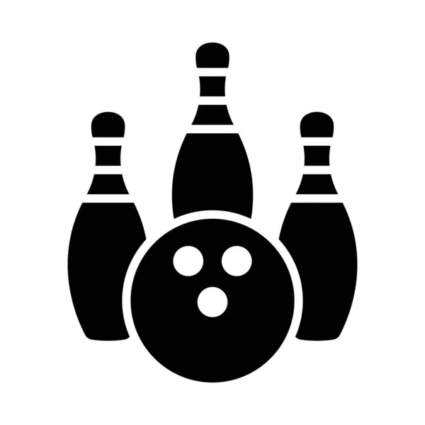 Bowling Vector Glyph Icon Für Den Persönlichen Und Kommerziellen Gebrauch — Stockvektor