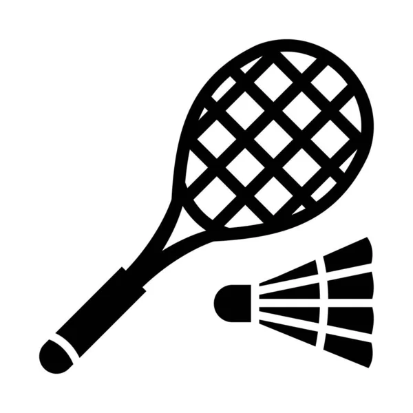 Ícone Glifo Vetor Badminton Para Uso Pessoal Comercial — Vetor de Stock