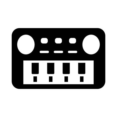 Oyuncak Piyano Vektörü Glyph Simgesi Kişisel ve Ticari Kullanım İçin