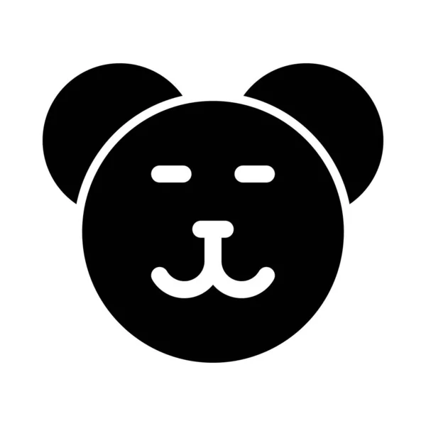 Teddy Bear Vector Glyph Icon Personal Commercial Use — 스톡 벡터