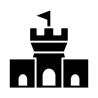 Kişisel ve ticari kullanım için Kum Kalesi Vektörü Glyph Simgesi