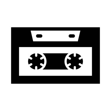 Kişisel ve ticari kullanım için Cassette Vektör Glyph Simgesi