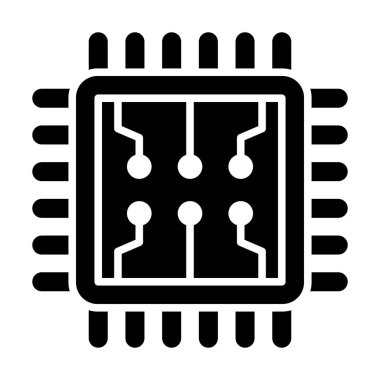 Kişisel ve Ticari Kullanım İçin İşlemci Vektör Glyph Simgesi