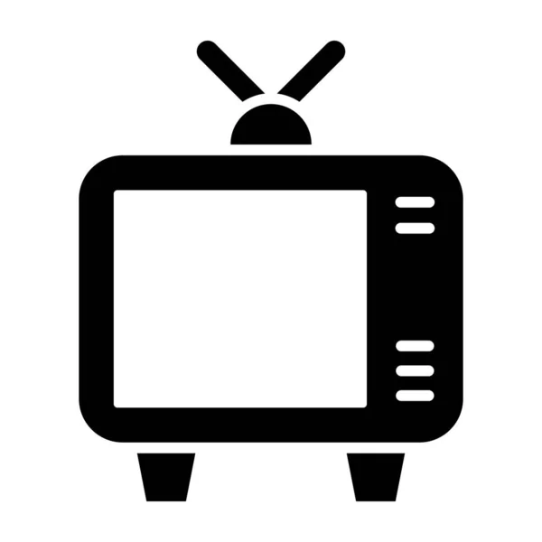 Εικονίδιο Διάνυσμα Τηλεόρασης Glyph Για Προσωπική Και Εμπορική Χρήση — Διανυσματικό Αρχείο