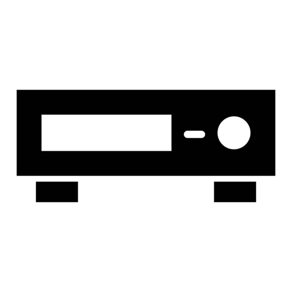 Dvd Player Vector Glyph Icon Personal Commercial Use — 스톡 벡터