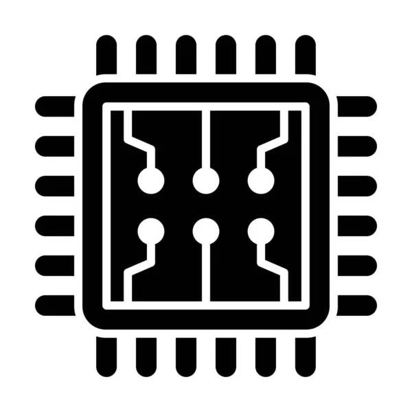 Векторна Піктограма Процесора Glyph Особистого Комерційного Використання — стоковий вектор