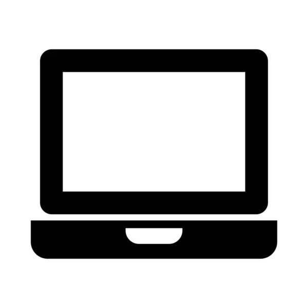 Laptop Vector Glyph Icon Voor Persoonlijk Commercieel Gebruik — Stockvector