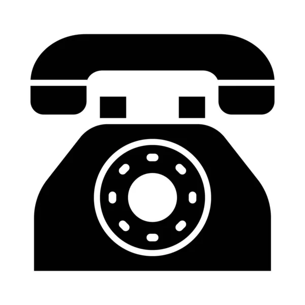 Telephone Vector Glyph Icon Personal Commercial Use — Stock Vector
