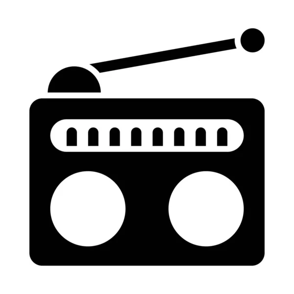 Ícone Glifo Vetor Rádio Para Uso Pessoal Comercial — Vetor de Stock