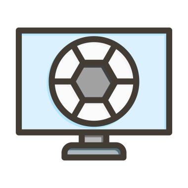 Futbol Maçı Kalın Çizgisi Kişisel ve Ticari Kullanım İçin Renkler Dolduruldu