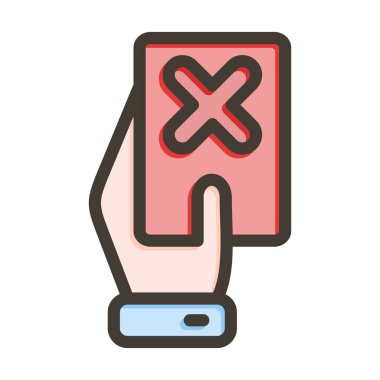 Kırmızı Kart Kalın Çizgisi Kişisel ve Ticari Kullanım İçin Renklerle Dolu