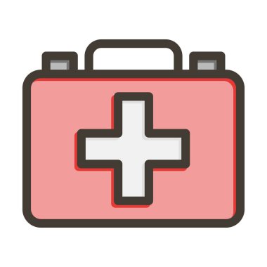 Medikal Kit Kalın Çizgisi Kişisel ve Ticari Kullanım İçin Renklerle Dolu