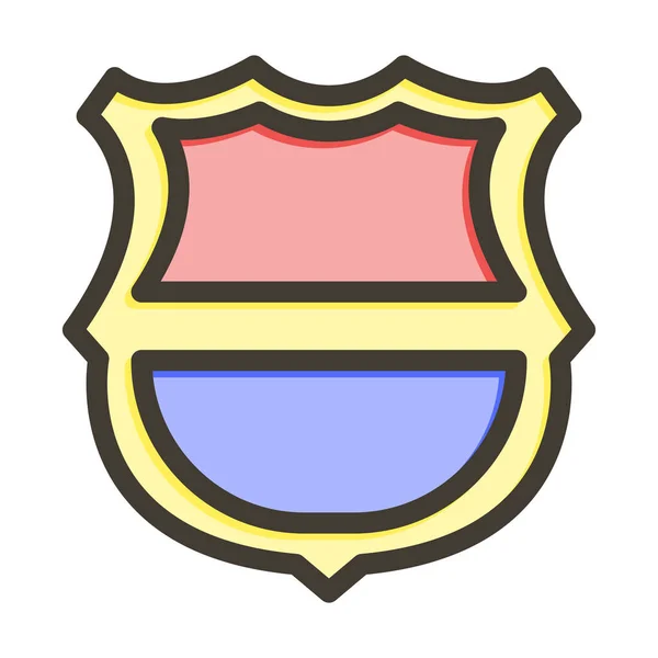 Fotbalový Odznak Tlusté Čáry Plněné Barvy Pro Osobní Komerční Použití — Stockový vektor