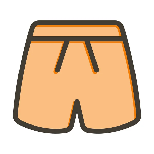 Pantalones Cortos Fútbol Línea Gruesa Llena Colores Para Uso Personal — Vector de stock