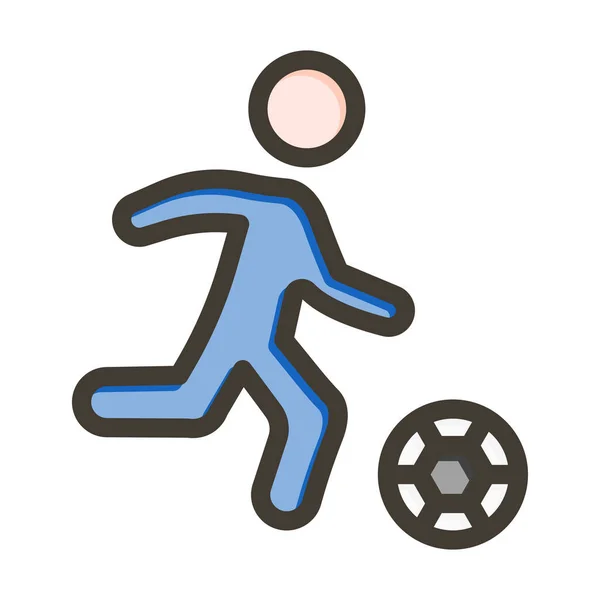 Joueur Football Épais Ligne Rempli Couleurs Pour Usage Personnel Commercial — Image vectorielle