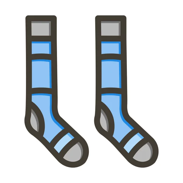 Ponožky Tlusté Čáry Plněné Barvy Pro Osobní Komerční Použití — Stockový vektor