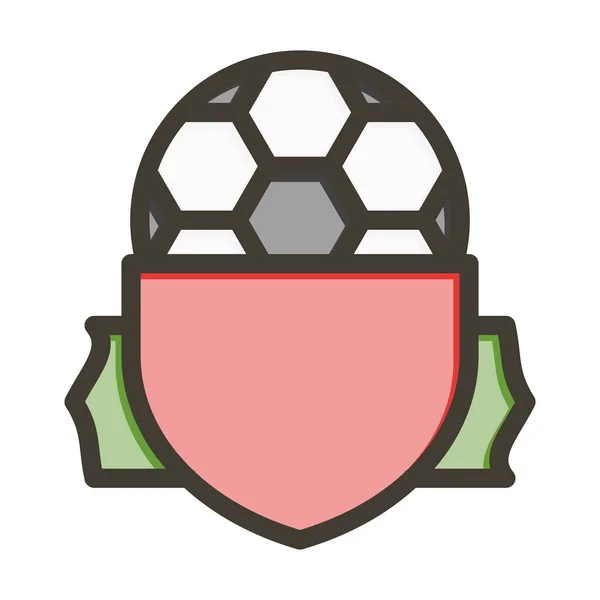 Ποδόσφαιρο Banner Παχιά Γραμμή Γεμάτη Χρώματα Για Προσωπική Και Εμπορική — Διανυσματικό Αρχείο