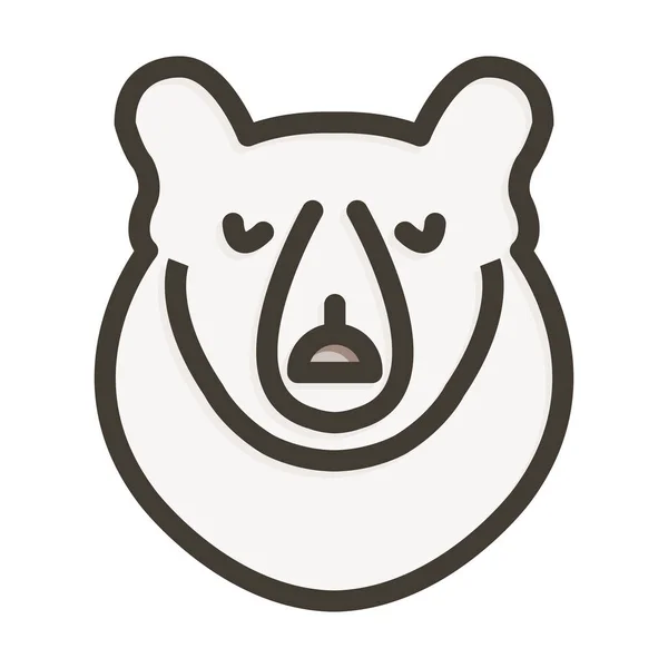Polar Bear Thick Line Filled Colors Personal Commercial Use — 스톡 벡터