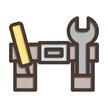 Çalışma Kemeri Kalın Çizgisi Kişisel ve Ticari Kullanım İçin Renklerle Dolu