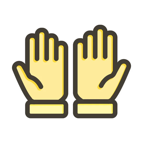 Защитные Перчатки Толстая Линия Заполненные Цвета Личного Коммерческого Использования — стоковый вектор