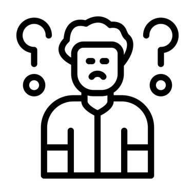 Kişisel ve ticari kullanım için Karışıklık Vektörü Kalın Çizgi Simgesi