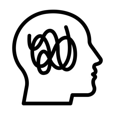 Şizofreni Vektör Kalın Çizgi Kişisel ve Ticari Kullanım Simgesi
