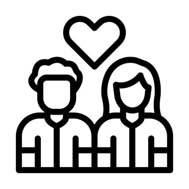 Aşk Vektörü Kalın Çizgi Kişisel ve Ticari Kullanım Simgesi