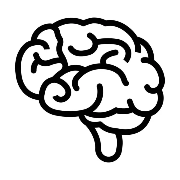 Ikon Garis Tebal Vektor Otak Untuk Penggunaan Pribadi Dan Komersial - Stok Vektor