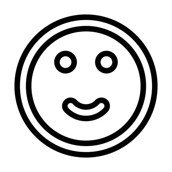 Икона Счастливый Вектор Толстой Линии Личного Коммерческого Использования — стоковый вектор