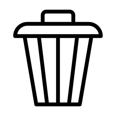 Kişisel ve ticari kullanım için Çöp Kutusu Vektörü Kalın Çizgi Simgesi