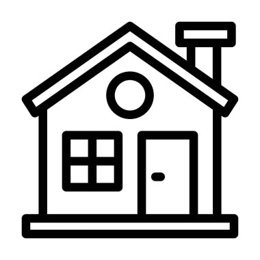 Ev Vektörü Kalın Çizgi Kişisel ve Ticari Kullanım Simgesi