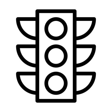 Kişisel ve ticari kullanım için trafik ışığı vektörü kalınlığı çizgisi simgesi