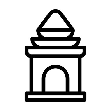 Kişisel ve ticari kullanım için Temple Vector Kalın Çizgi Simgesi