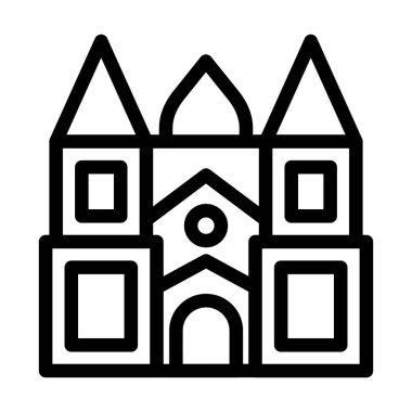 Kişisel ve ticari kullanım için Kale Vektörü Kalın Çizgi Simgesi