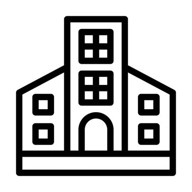 Apartman Vektörü Kalın Çizgi Kişisel ve Ticari Kullanım Simgesi