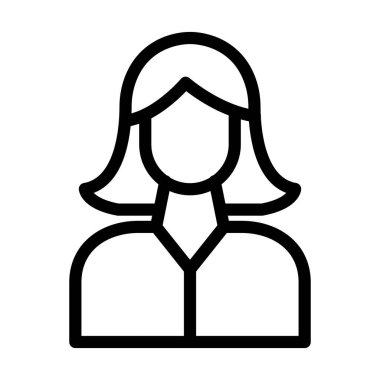 Kişisel ve ticari kullanım için Kız Vektör Kalın Çizgi Simgesi