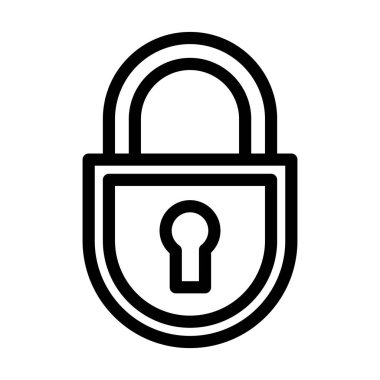 Kişisel ve Ticari Kullanım İçin Asma Kilit Vektör Kalın Çizgi Simgesi