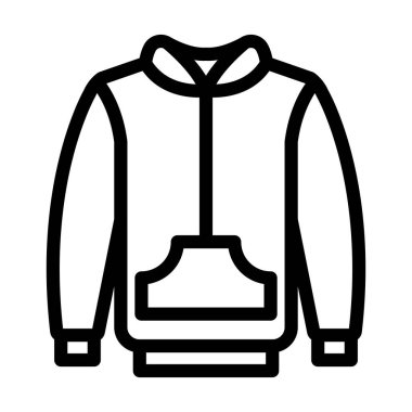 Kapüşonlu Vektör Kalın Çizgi Kişisel ve Ticari Kullanım Simgesi