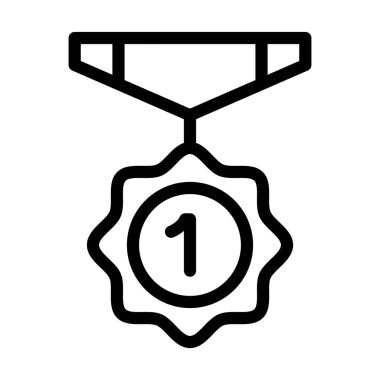 Madalya Vektörü Kalın Çizgi Kişisel ve Ticari Kullanım Simgesi